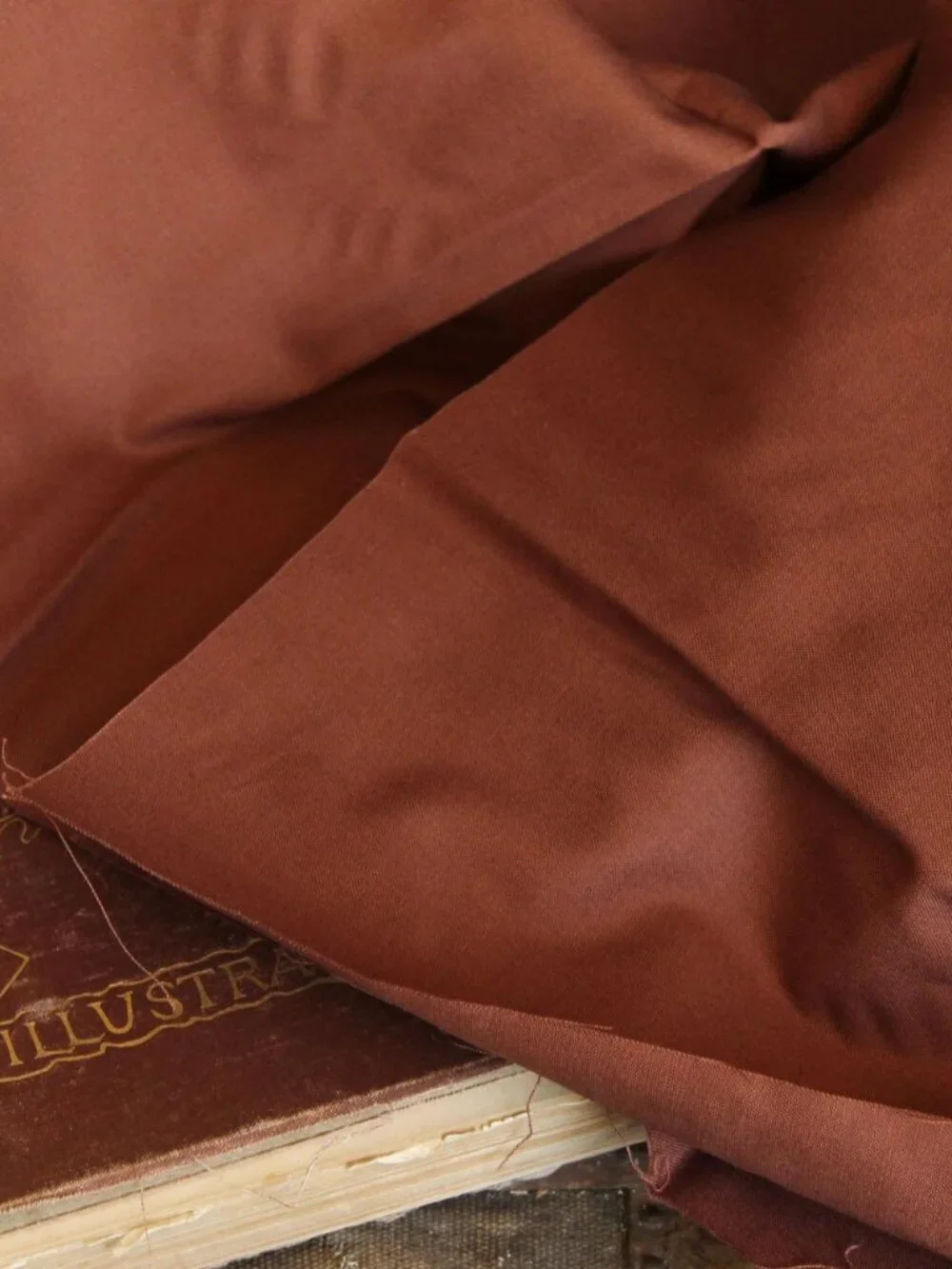 Vintage Fabric Fat Quarter, Brown Cotton Quilt Fabric Scrap, 18x22" - Picture 8 of 10